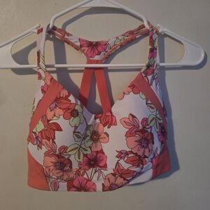 Avia Floral Sports Bra - Pink and Green